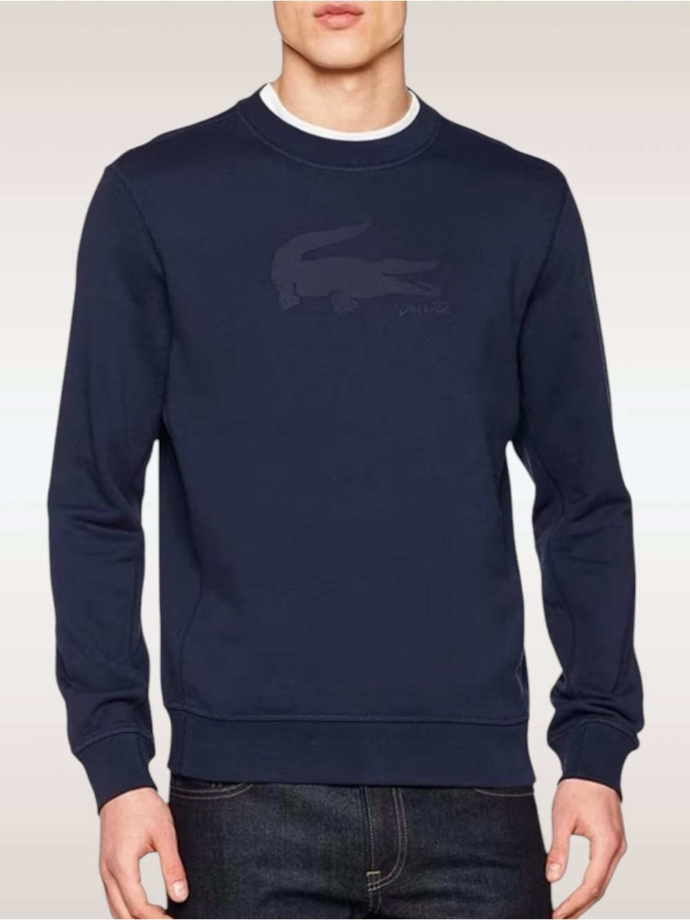 Lacoste Men's Cotton Croc Graphic Crew Neck Sweatshirt